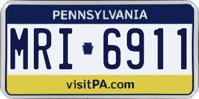 PA license plate MRI6911