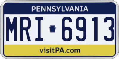 PA license plate MRI6913