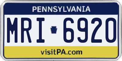 PA license plate MRI6920