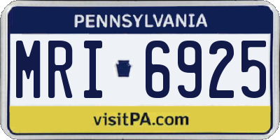 PA license plate MRI6925