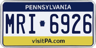 PA license plate MRI6926