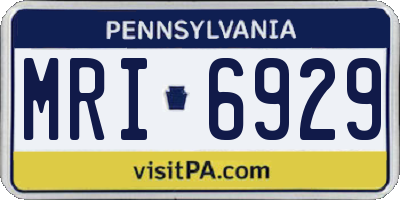 PA license plate MRI6929