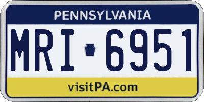 PA license plate MRI6951