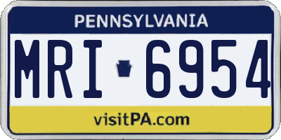 PA license plate MRI6954