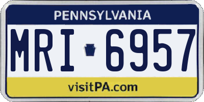 PA license plate MRI6957