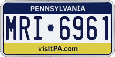 PA license plate MRI6961