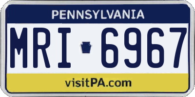 PA license plate MRI6967