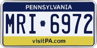 PA license plate MRI6972