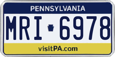PA license plate MRI6978