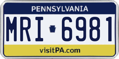 PA license plate MRI6981