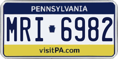 PA license plate MRI6982