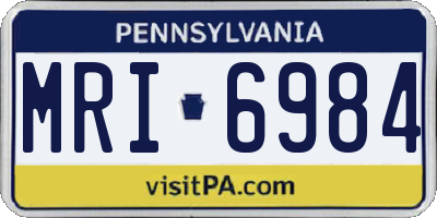 PA license plate MRI6984