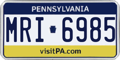 PA license plate MRI6985