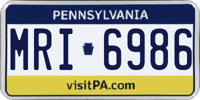 PA license plate MRI6986