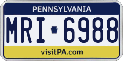 PA license plate MRI6988