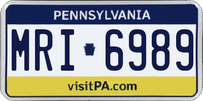 PA license plate MRI6989