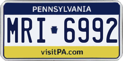 PA license plate MRI6992