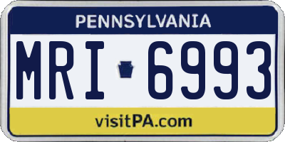PA license plate MRI6993
