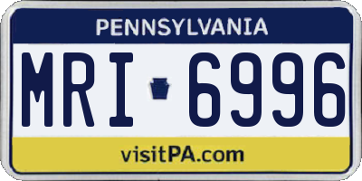 PA license plate MRI6996