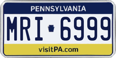 PA license plate MRI6999