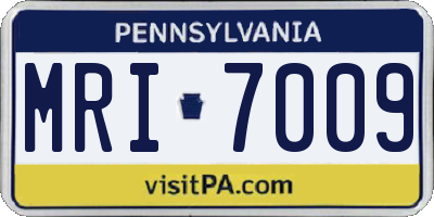 PA license plate MRI7009