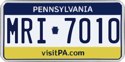 PA license plate MRI7010