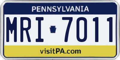 PA license plate MRI7011
