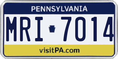 PA license plate MRI7014