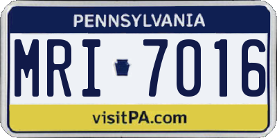 PA license plate MRI7016