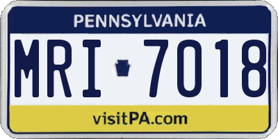 PA license plate MRI7018