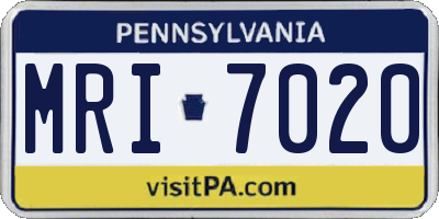 PA license plate MRI7020