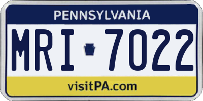 PA license plate MRI7022