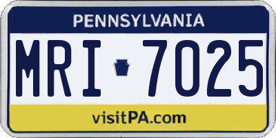 PA license plate MRI7025
