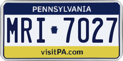 PA license plate MRI7027