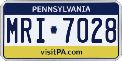 PA license plate MRI7028