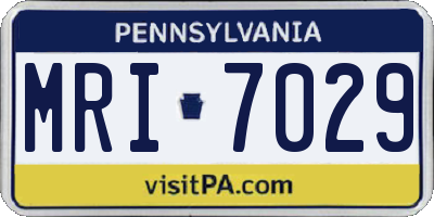 PA license plate MRI7029