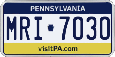 PA license plate MRI7030