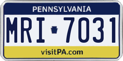 PA license plate MRI7031