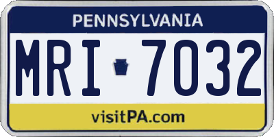 PA license plate MRI7032