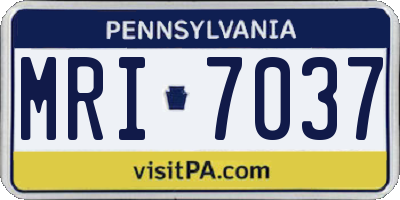 PA license plate MRI7037