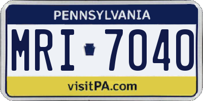 PA license plate MRI7040