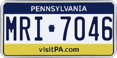 PA license plate MRI7046