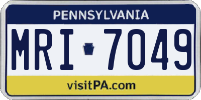 PA license plate MRI7049