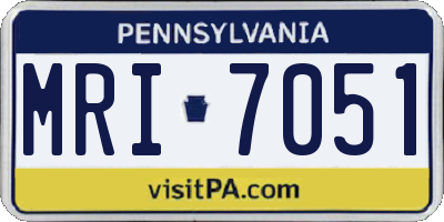 PA license plate MRI7051