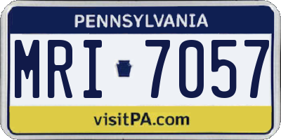 PA license plate MRI7057