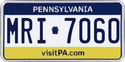 PA license plate MRI7060