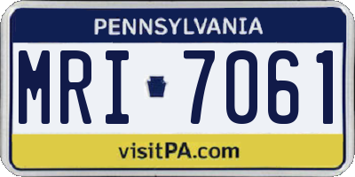 PA license plate MRI7061