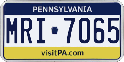 PA license plate MRI7065