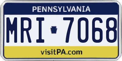 PA license plate MRI7068