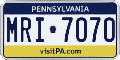 PA license plate MRI7070